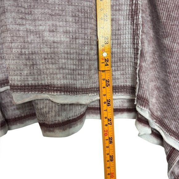 Free People We The Free Pacific Thermal Long Sleeve Deep V-Neck Purple Size XS - Picture 10 of 11
